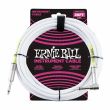 ERNIE BALL 6047 WHITE CABLE - 6.09 METRES (20FT) - 6.3 MM JACK STRAIGHT/ANGLED