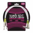 ERNIE BALL 6056 WHITE CABLE - 0.46 METRES (1.5FT) - 6.3 MM JACK STRAIGHT/ANGLED